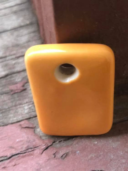 P0746  Orange Glazed Ceramic Pendant