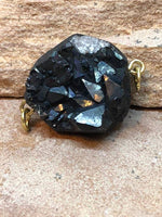 P0863  Black Druzy Connector