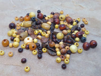 V0210  HUGE lot of Dyed Vintage Wood/Bone Beads Circa 60’s