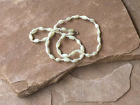 V0558 Vintage MOP/Shell 32” Long Necklace Circa 1978