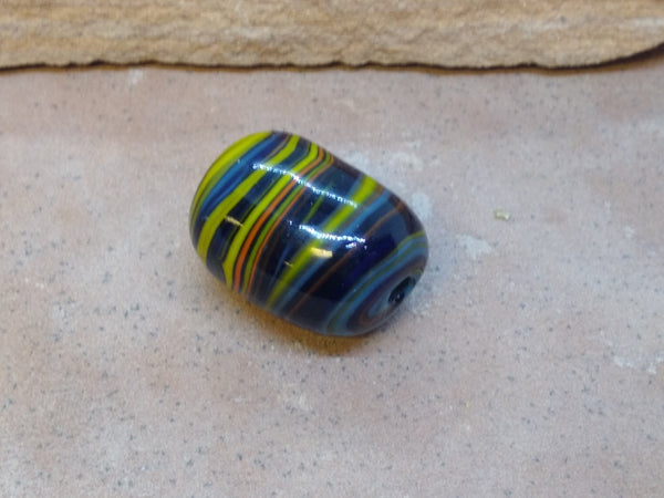 V0763  Vintage Handmade Lamp Work Glass Trade Bead Circa 60’s