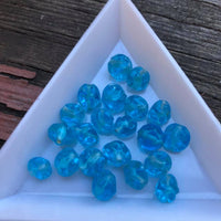 V0420 Set of TWENTY (20) Vintage Aqua Czech Glass Beads